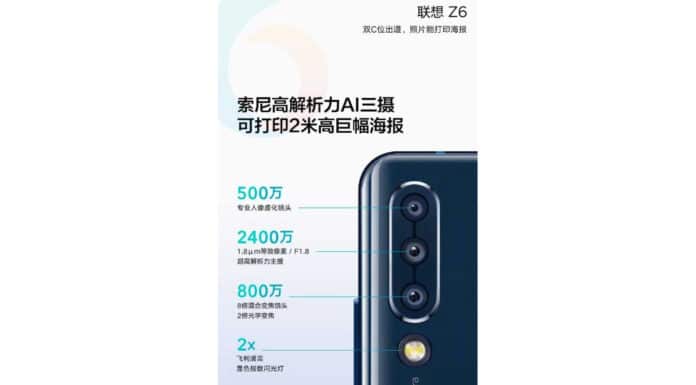 Lenovo Z6 Dengan Tiga Kamera Sensor Sony IMX576 24 MP